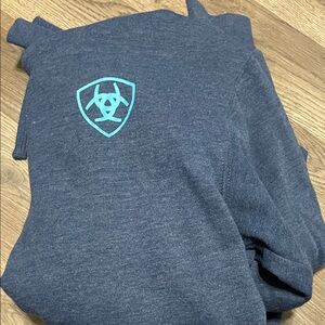 Ariat Navy Pullover Hoodie with Teal Logo